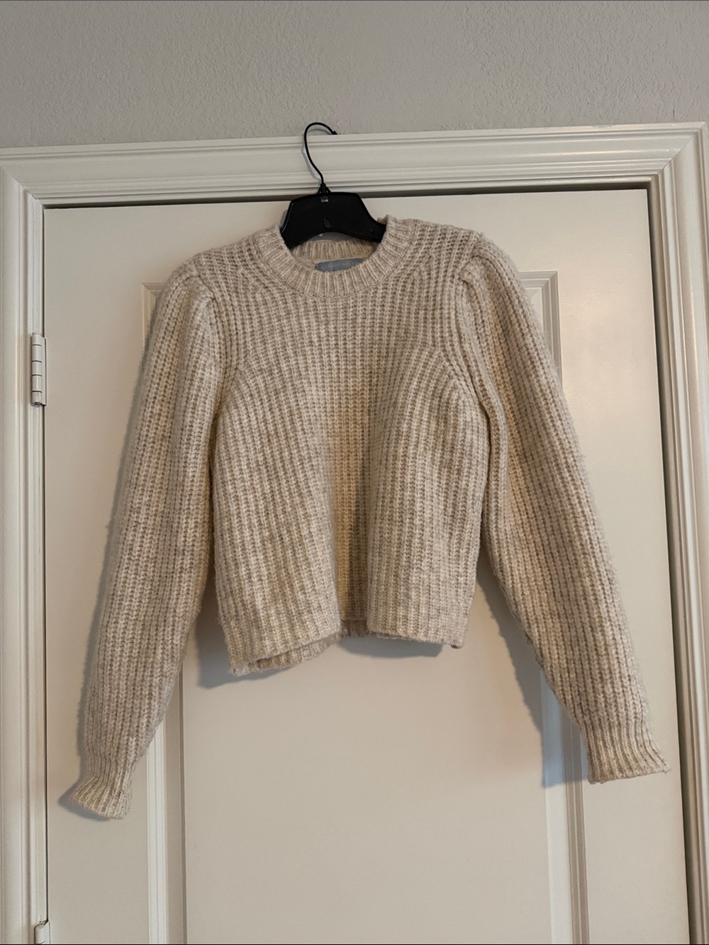 Antonio Melani Beige Women's Cream Rib Knit Sweater Size Small